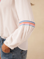 Vaila embroidered top - White