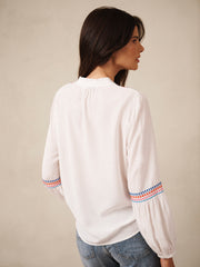 Vaila embroidered top - White