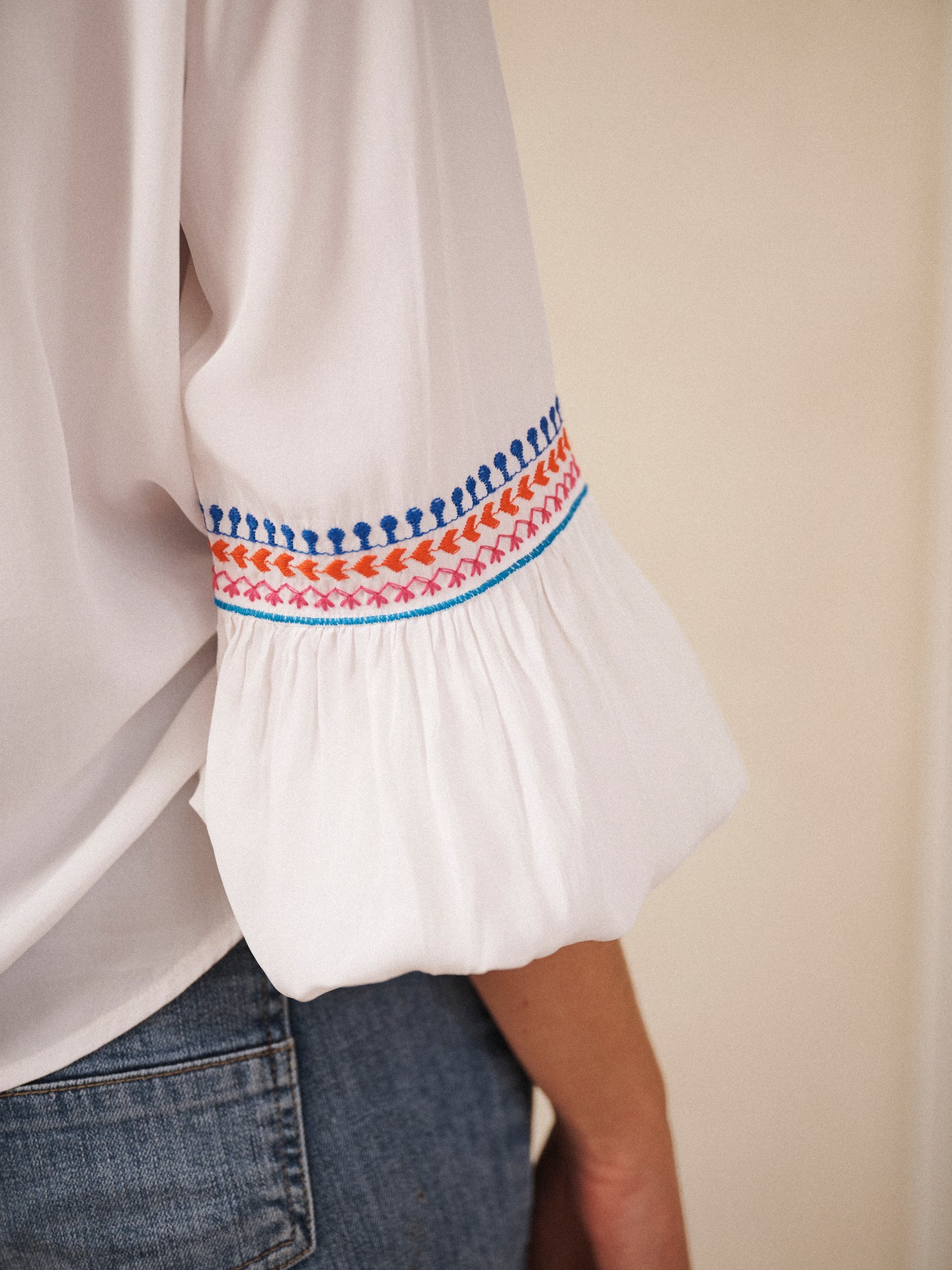 Vaila embroidered top - White