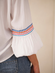 Vaila embroidered top - White
