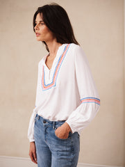 Vaila embroidered top - White