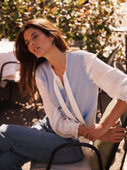 Vee cashmere tank - Soft Blue