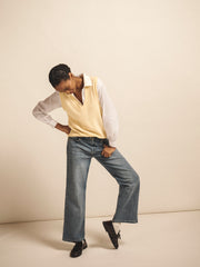 Vee cashmere tank - Buttermilk Yellow