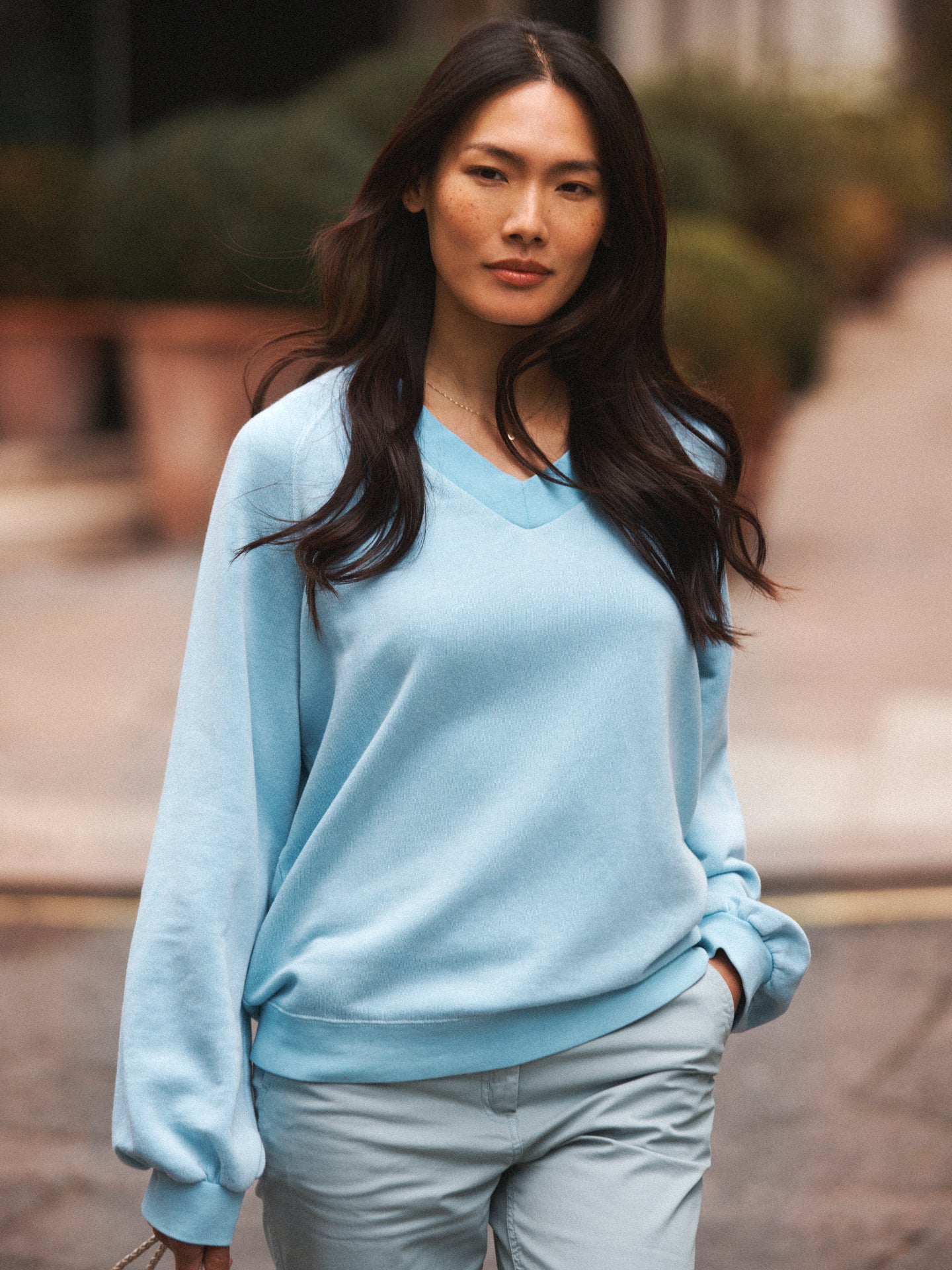 Vida cotton sweatshirt - Aqua