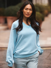 Vida cotton sweatshirt - Aqua