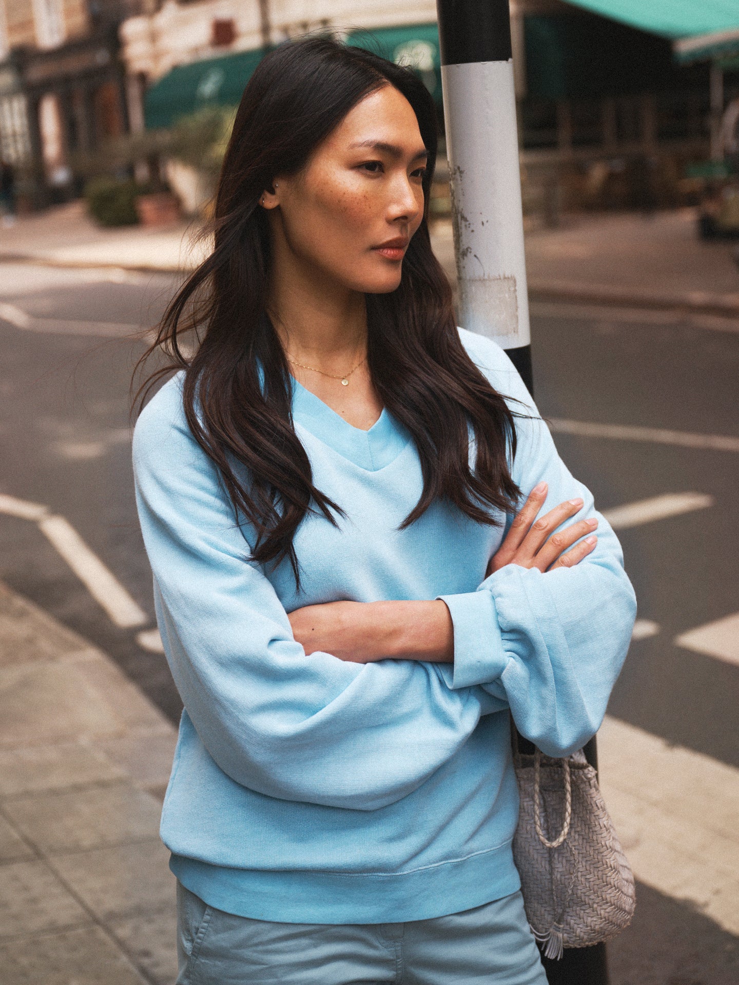 Vida cotton sweatshirt - Aqua