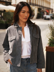 Villette suede jacket - Dusty Blue
