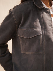 Villette suede jacket - Dusty Blue