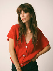 Vinni alpaca blend sleeveless knit - Red