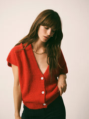Vinni alpaca blend sleeveless knit - Red