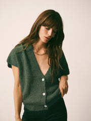 Vinni alpaca blend sleeveless knit - Khaki