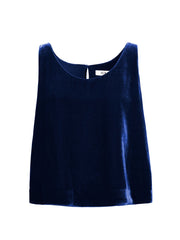 Violet silk blend velvet vest - Midnight