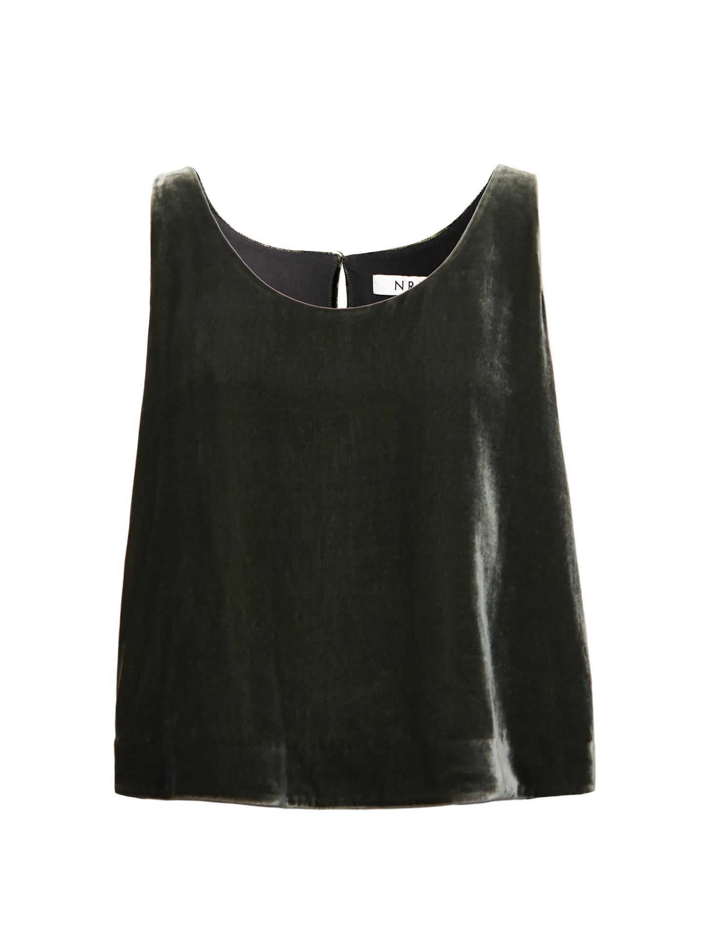 Violet silk blend velvet vest - Khaki