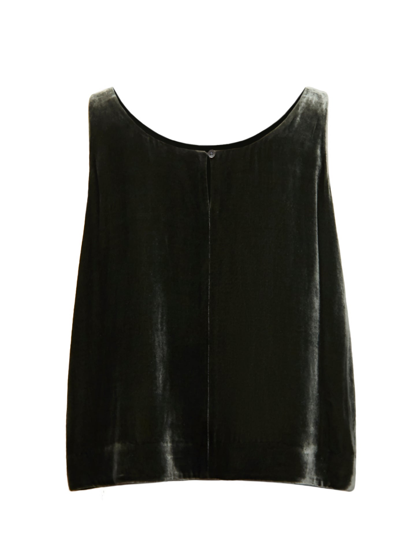 Violet silk blend velvet vest - Khaki