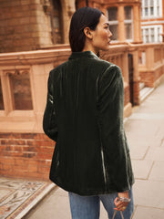 New May silk blend velvet jacket - Khaki