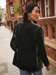 New May silk blend velvet jacket - Khaki