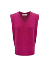 Vee cashmere tank - Berry