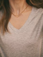 Wanda v-neck long sleeve top - Light Grey