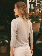 Wanda v-neck long sleeve top - Light Grey