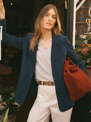 Mikki suede jacket -Indigo | NRBY Clothing