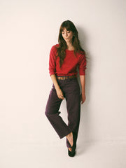 Rowan cotton barrel leg jean - Plum Noir | NRBY Clothing