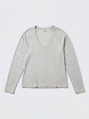 Wanda v-neck long sleeve top - Light Grey | NRBY Clothing
