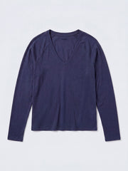 Wanda v-neck long sleeve top - Navy | NRBY Clothing