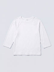 Wanda cotton & linen 3/4 sleeve t-shirt - White | NRBY Clothing