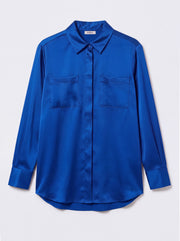 Yves silk satin shirt - Cobalt Blue | NRBY Clothing