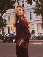 Yves silk satin shirt - Plum Noir