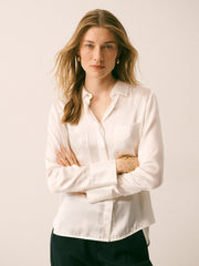 Yves silk satin shirt - Ivory