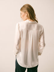 Yves silk satin shirt - Ivory