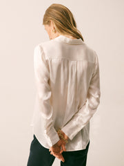 Yves silk satin shirt - Ivory