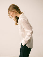 Yves silk satin shirt - Ivory