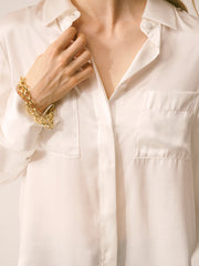 Yves silk satin shirt - Ivory