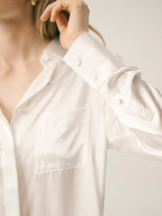 Yves silk satin shirt - Ivory