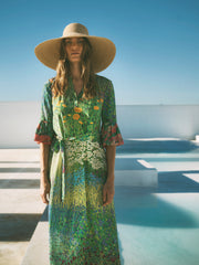 Zafia silk garden path print dress | NRBY Clothing