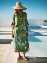 Zafia silk garden path print dress | NRBY Clothing