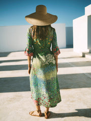 Zafia silk garden path print dress | NRBY Clothing