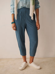 Nicole Silk Parachute Trouser - Bluestone