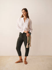 Nicole Silk Parachute Trouser - Khaki