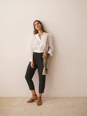 Nicole Silk Parachute Trouser - Khaki