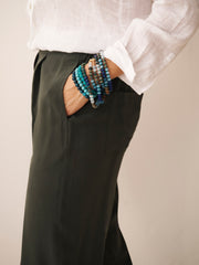 Nicole Silk Parachute Trouser - Khaki