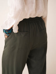 Nicole Silk Parachute Trouser - Khaki