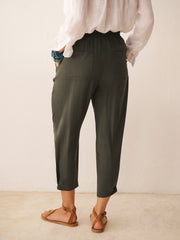 Nicole Silk Parachute Trouser - Khaki