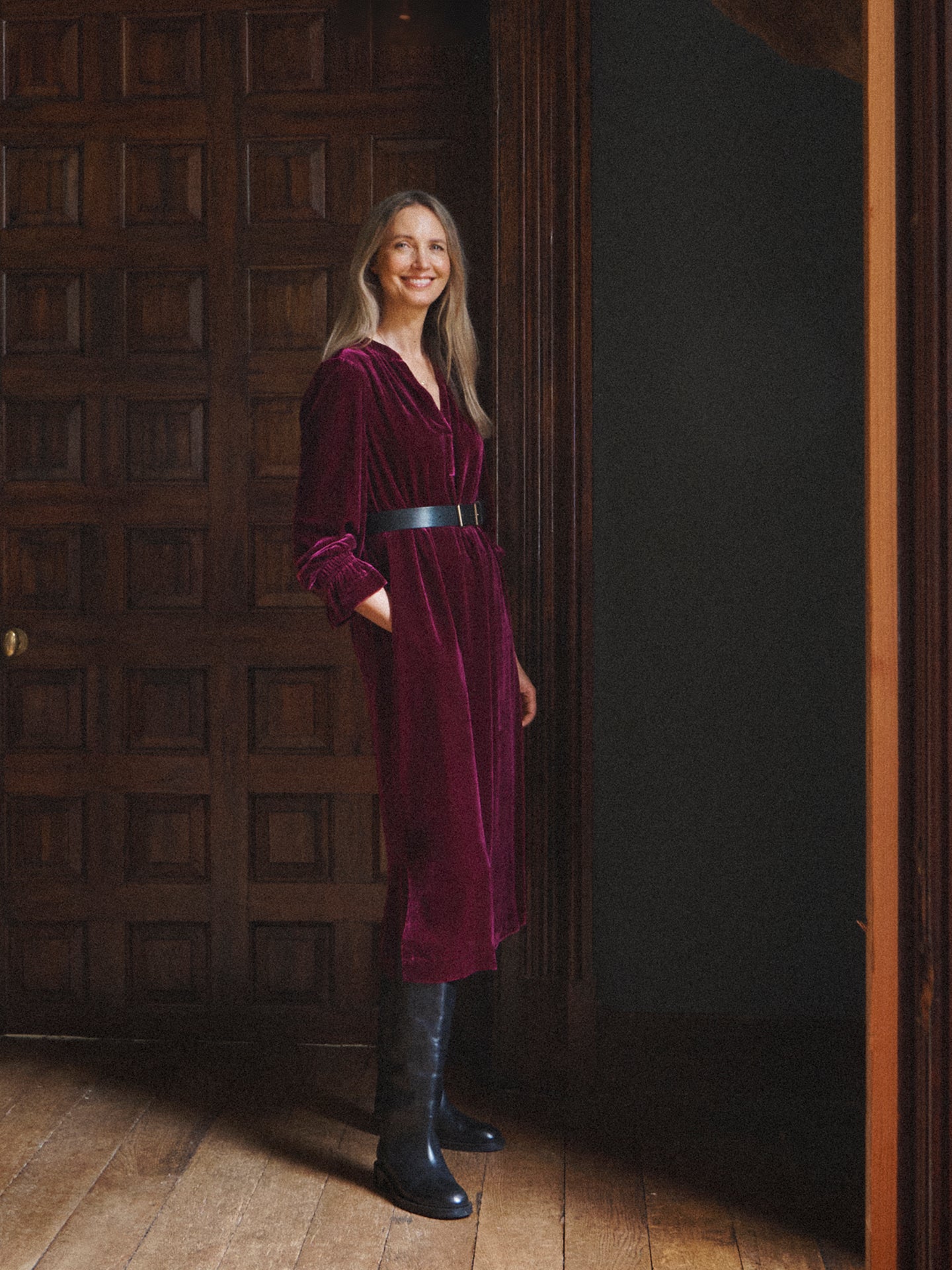 Jo velvet dress - Damson