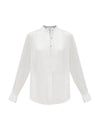 Zoe silk satin pintuck shirt - Ivory