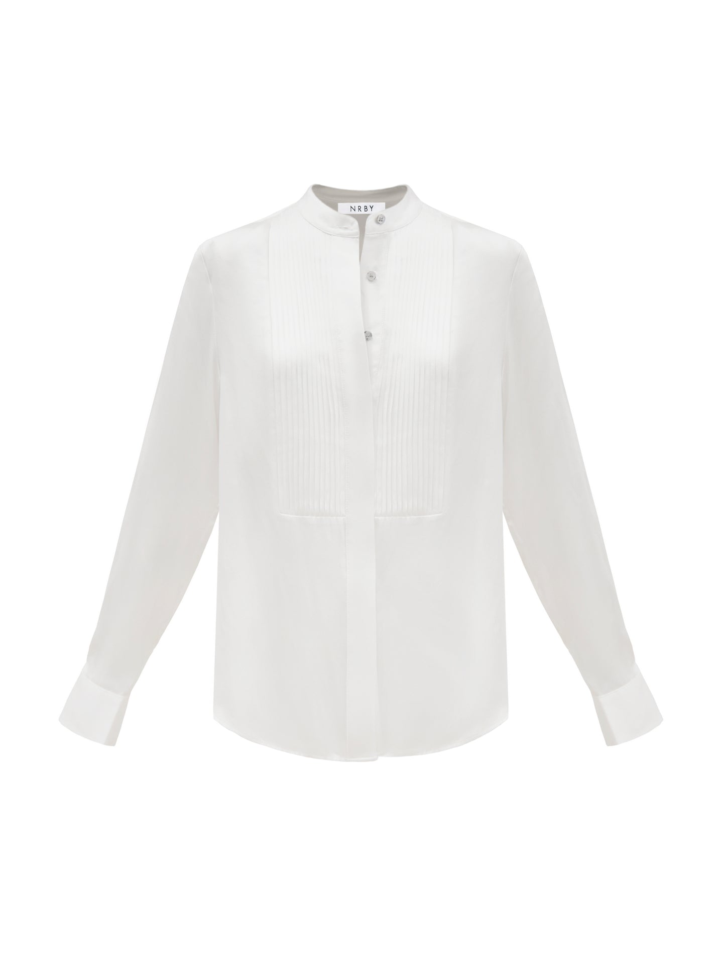 Zoe silk satin pintuck shirt - Ivory