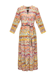 Avery silk watercolour splash print dress