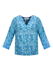 Bethany blurred ikat print top